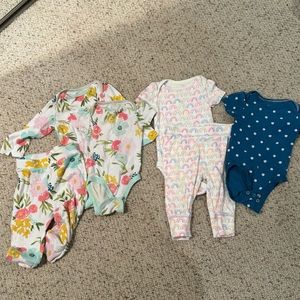 Cloud Island Baby Girl Outfit 6 Piece Bundle
